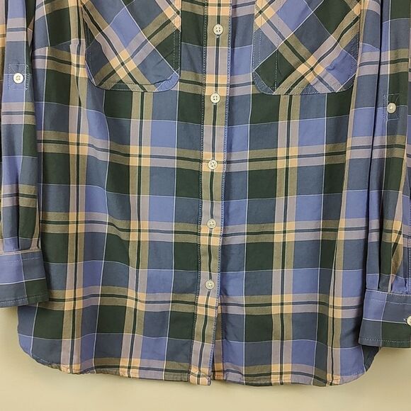 Ralph Lauren Plaid Cotton Twill Roll Tab Sleeve Button Front Shirt Size 2X - Picture 7 of 13